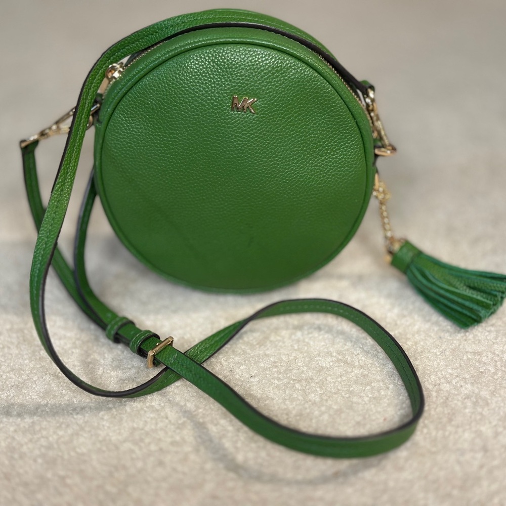 Michael Kors Vibrant Green Round Crossbody Bag